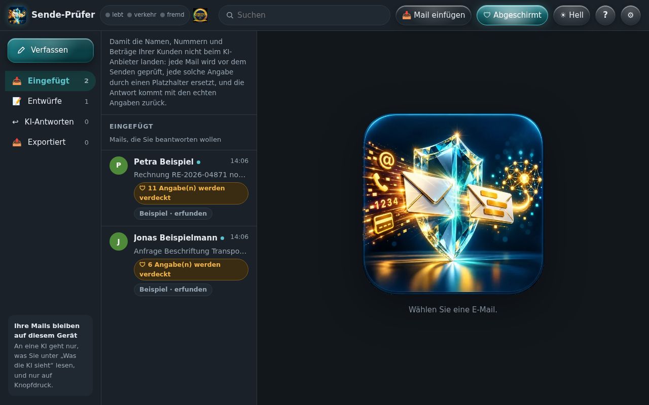 Abschirmen — Bildschirmfoto der App
