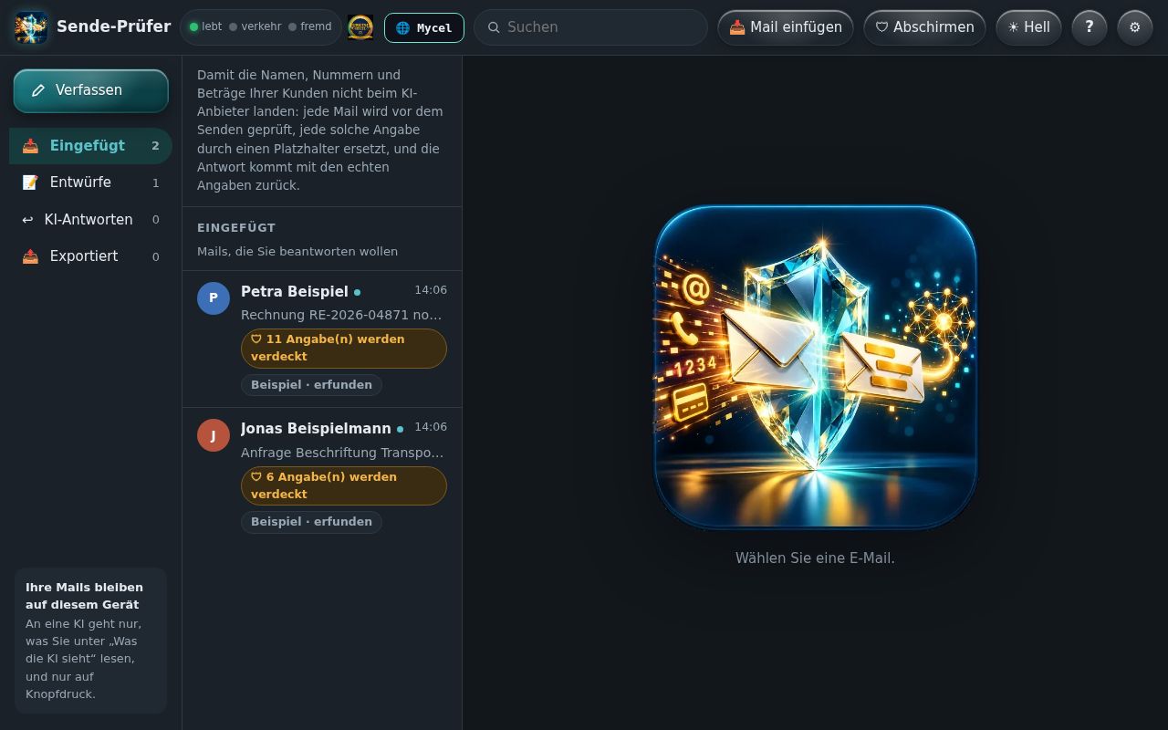 Ein eigener Knoten im Netz — Bildschirmfoto der App